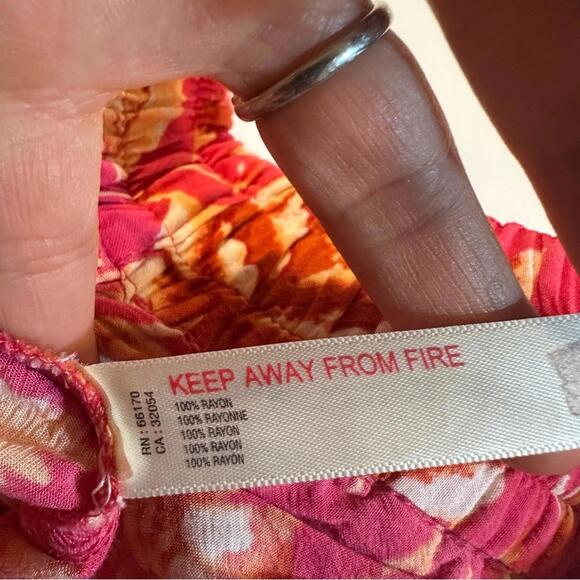 By Anthropologie Size M Pink Hawaiian Floral Boho Wide Leg Lightweight Pants - Picture 8 of 10